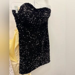 Sherri Hill Black Sequin Mini Dress